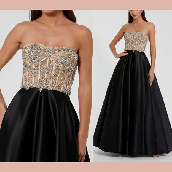 NWT $898 MAC DUGGAL [ 12 ] 20701 Strapless Embellished‎ Bustier Ball Gown S1851 - Picture 1 of 15
